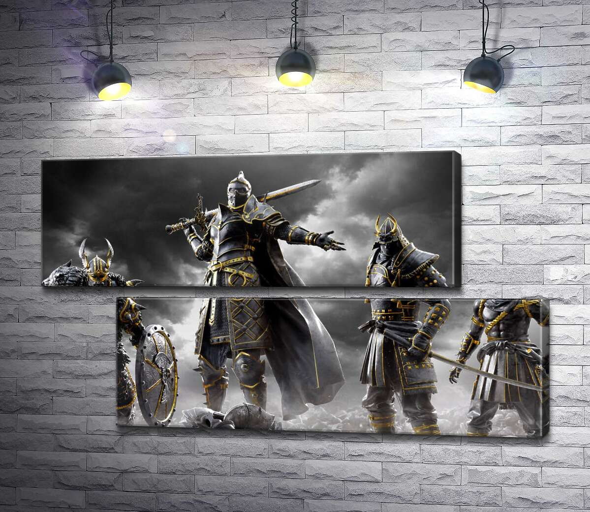модульна картина Воїни різних країн на постері гри For Honor (Модуль №8)