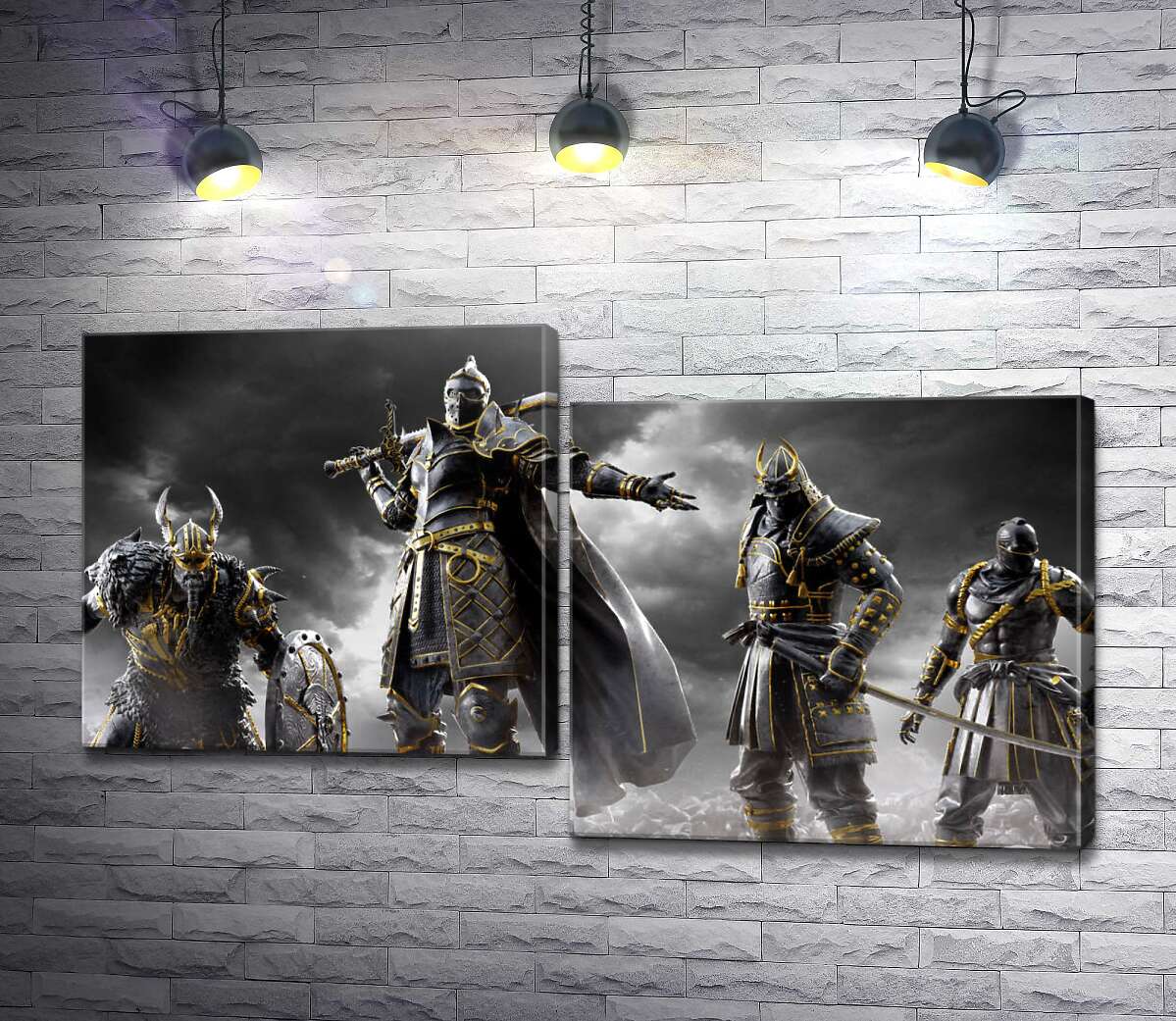 модульна картина Воїни різних країн на постері гри For Honor (Модуль №9)