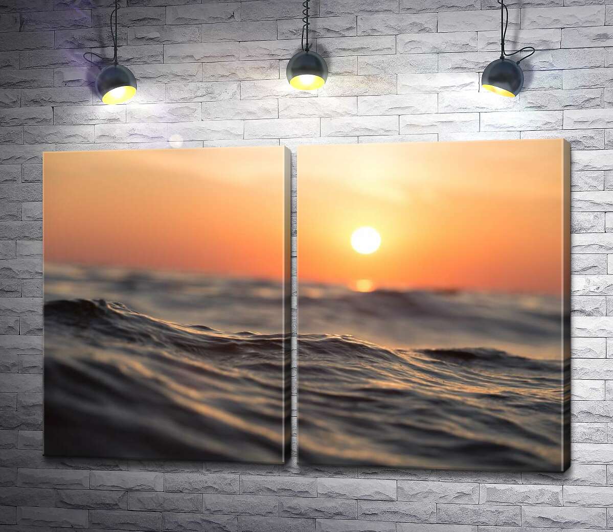 модульна картина Хвилювання моря в променях західного сонця