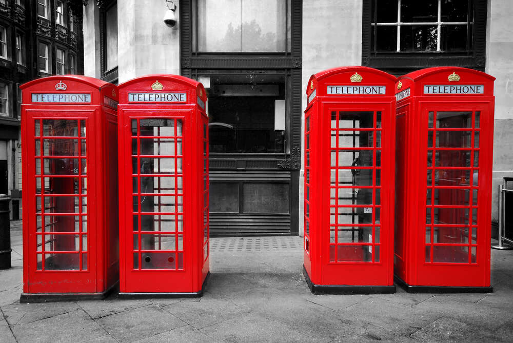 картина-постер Класичні телефонні будки у Лондоні
