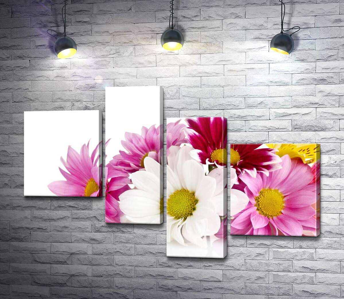 модульная картина Цветы ярких хризантем (Модуль №21)