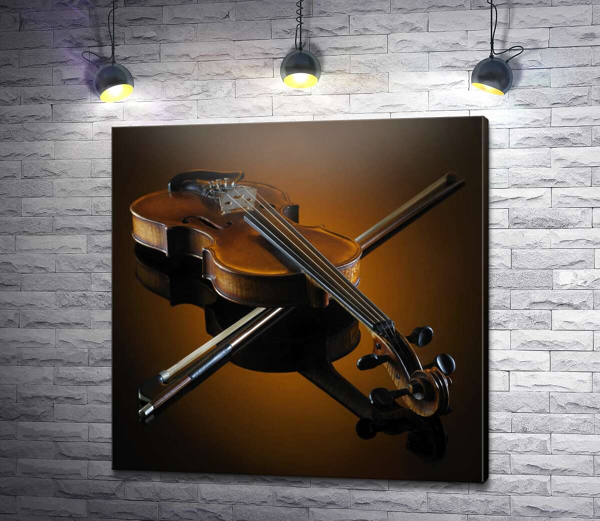 картина Витончена старовинна скрипка і смичок