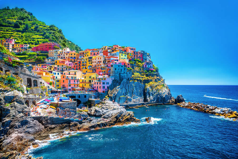 картина-постер Барвисті будиночки на італійському узбережжі