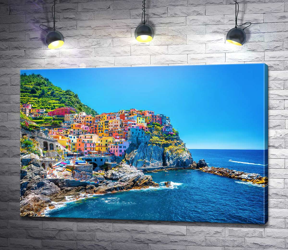 картина Красочные домики на итальянском побережье