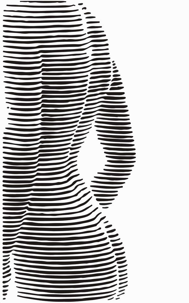 картина-постер Образ женского тела в горизонтальных линиях