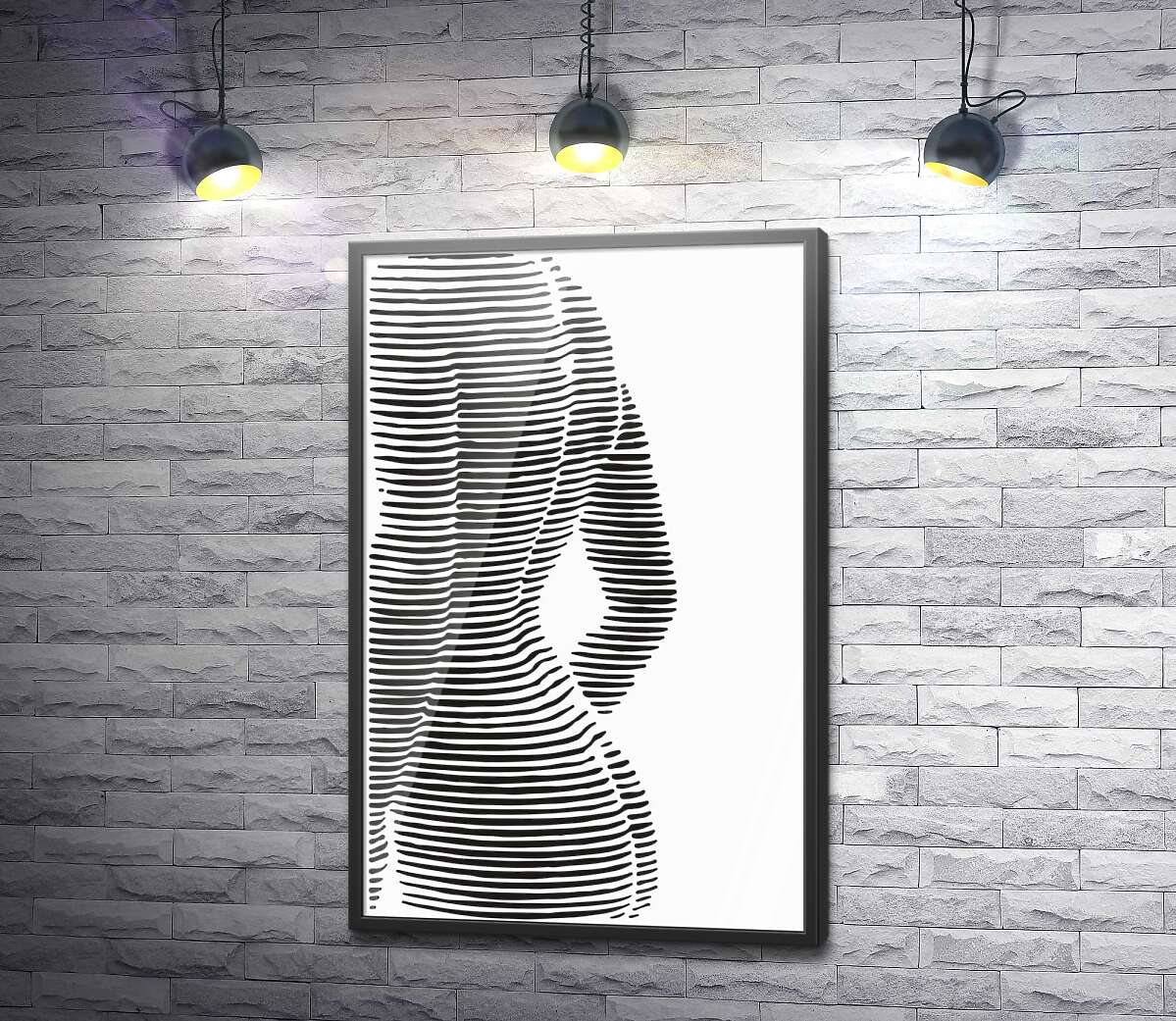постер Образ жіночого тіла в горизонтальних лініях