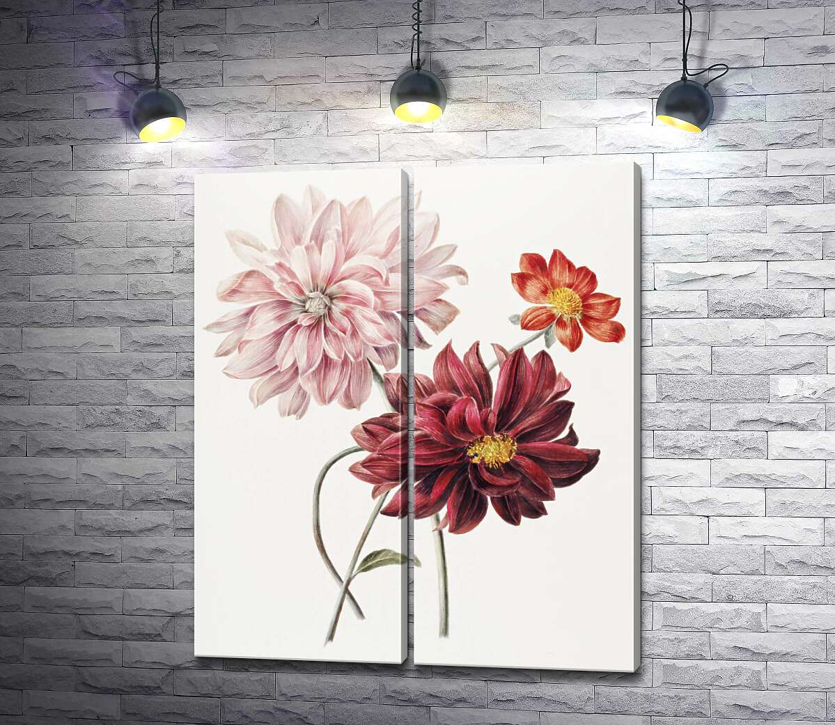 модульна картина Строкаті квіти жоржин