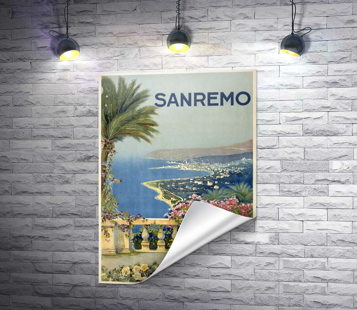 печать Плакат с красивыми видами Сан-Ремо
