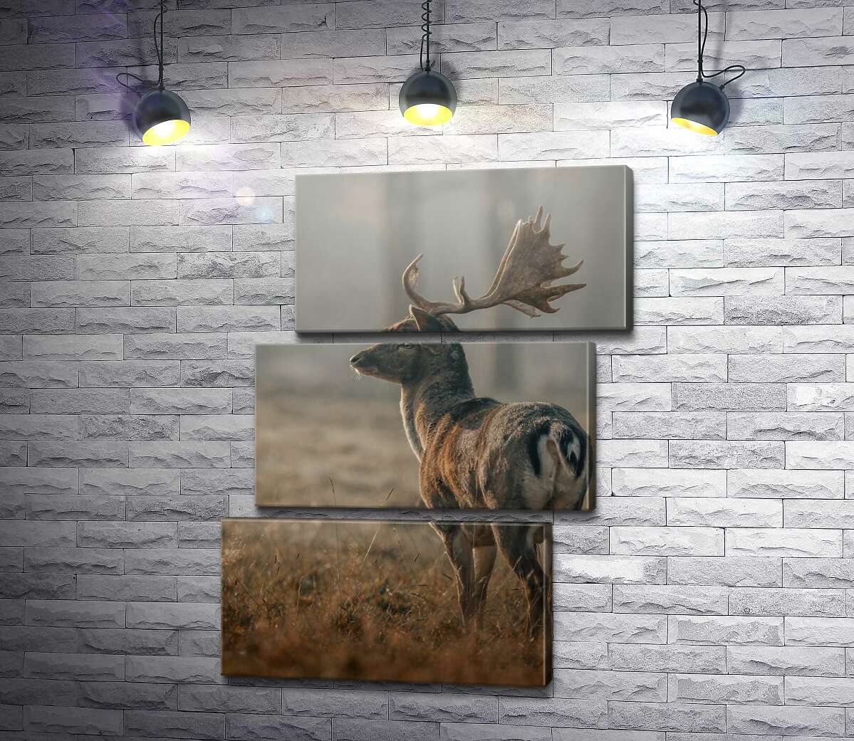 модульная картина Благородный олень в утренней дымке (Модуль №17)