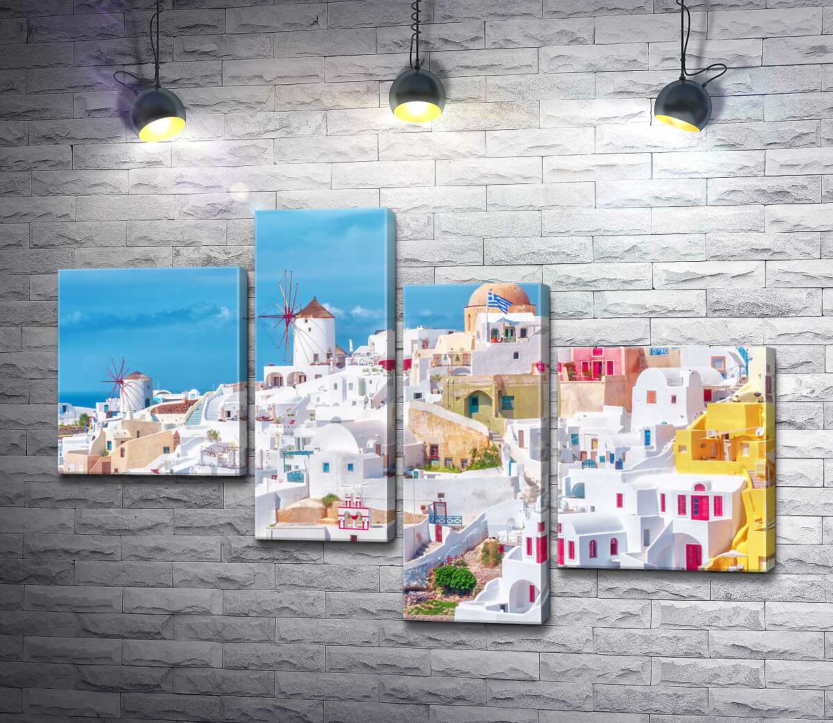 модульна картина Білосніжні будиночки Санторіні (Модуль №21)