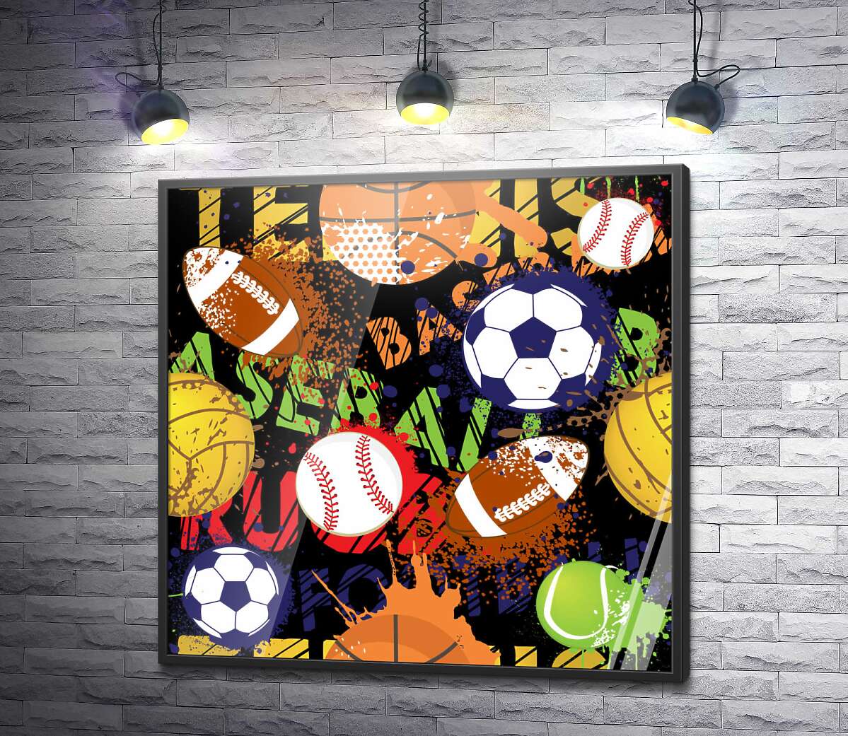 постер Разные спортивные мячи