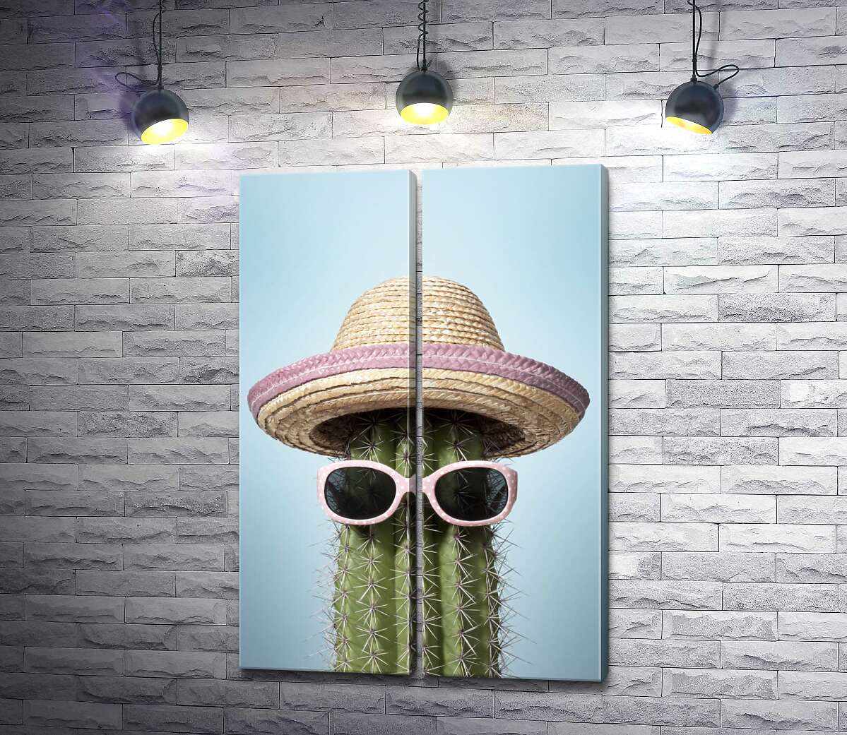 модульна картина Кактус в окулярах і капелюшку