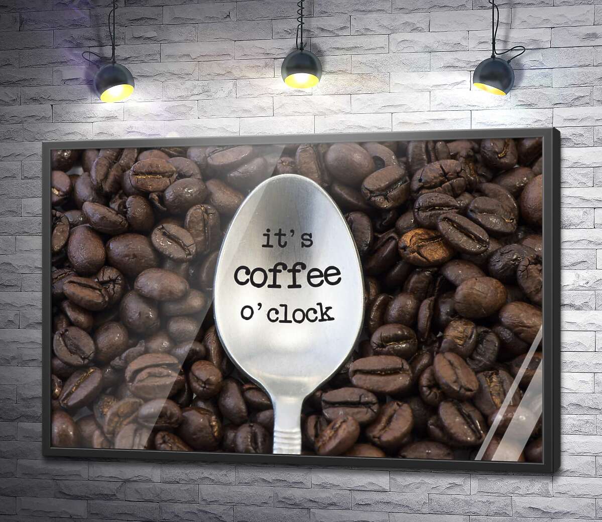 постер Кофейная ложка с надписью: "it's coffee o'clock"