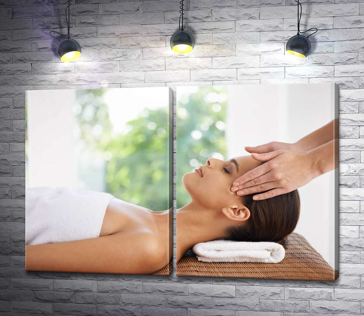 модульна картина Розслабляючий масаж голови
