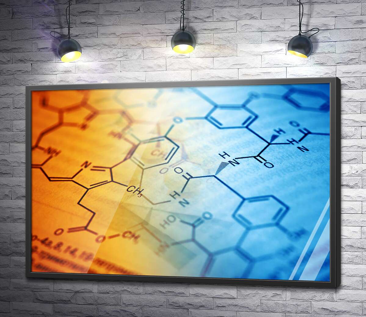 постер Химическая формула на странице книги