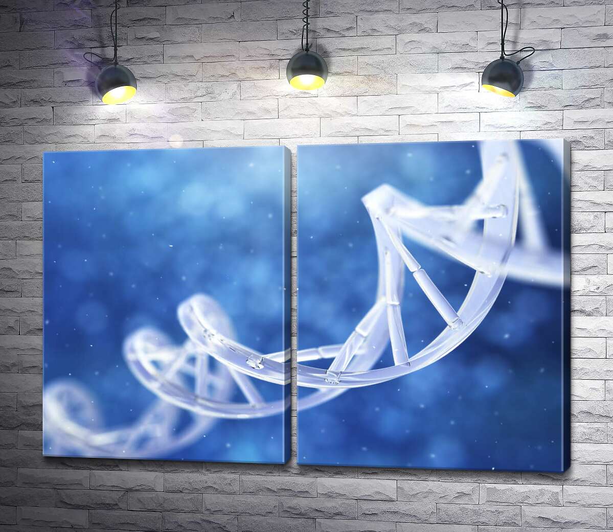 модульная картина Стеклянная молекула ДНК