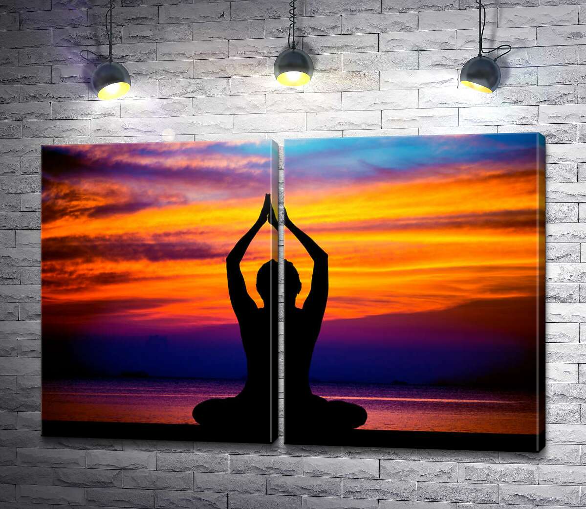 модульная картина Медитация в красках заката