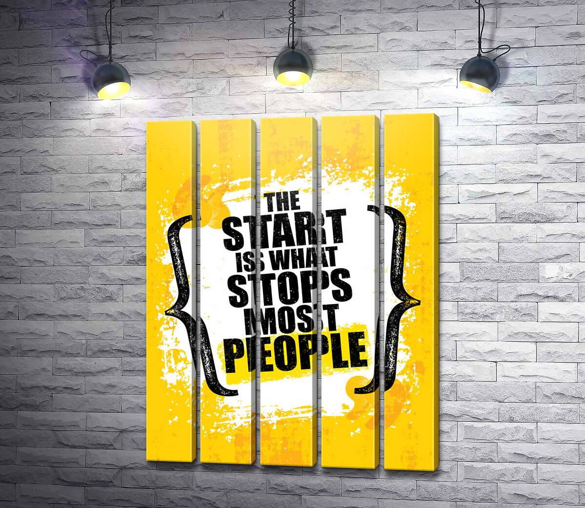 модульна картина Мотиваційна фраза: "the Start is What Stops Most People" (Модуль №26)