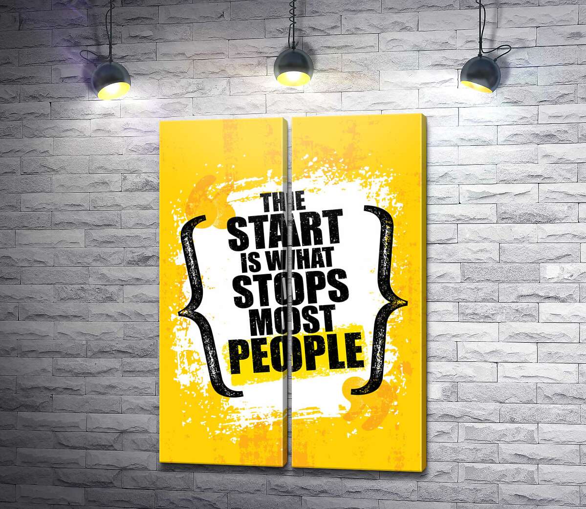модульная картина Мотивационная фраза: "The Start is What Stops Most People"