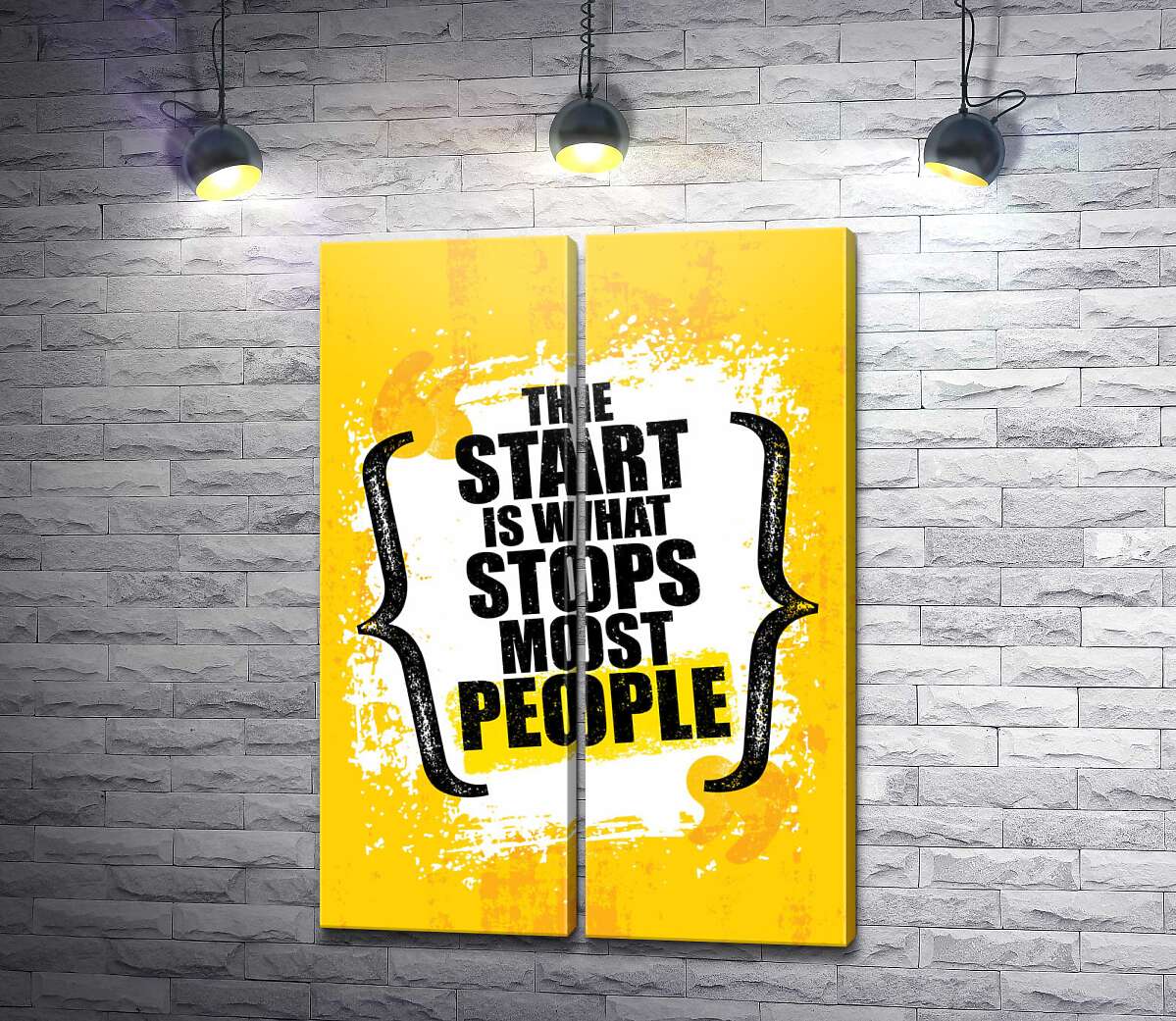 модульная картина Мотивационная фраза: "The Start is What Stops Most People" (Модуль №6)