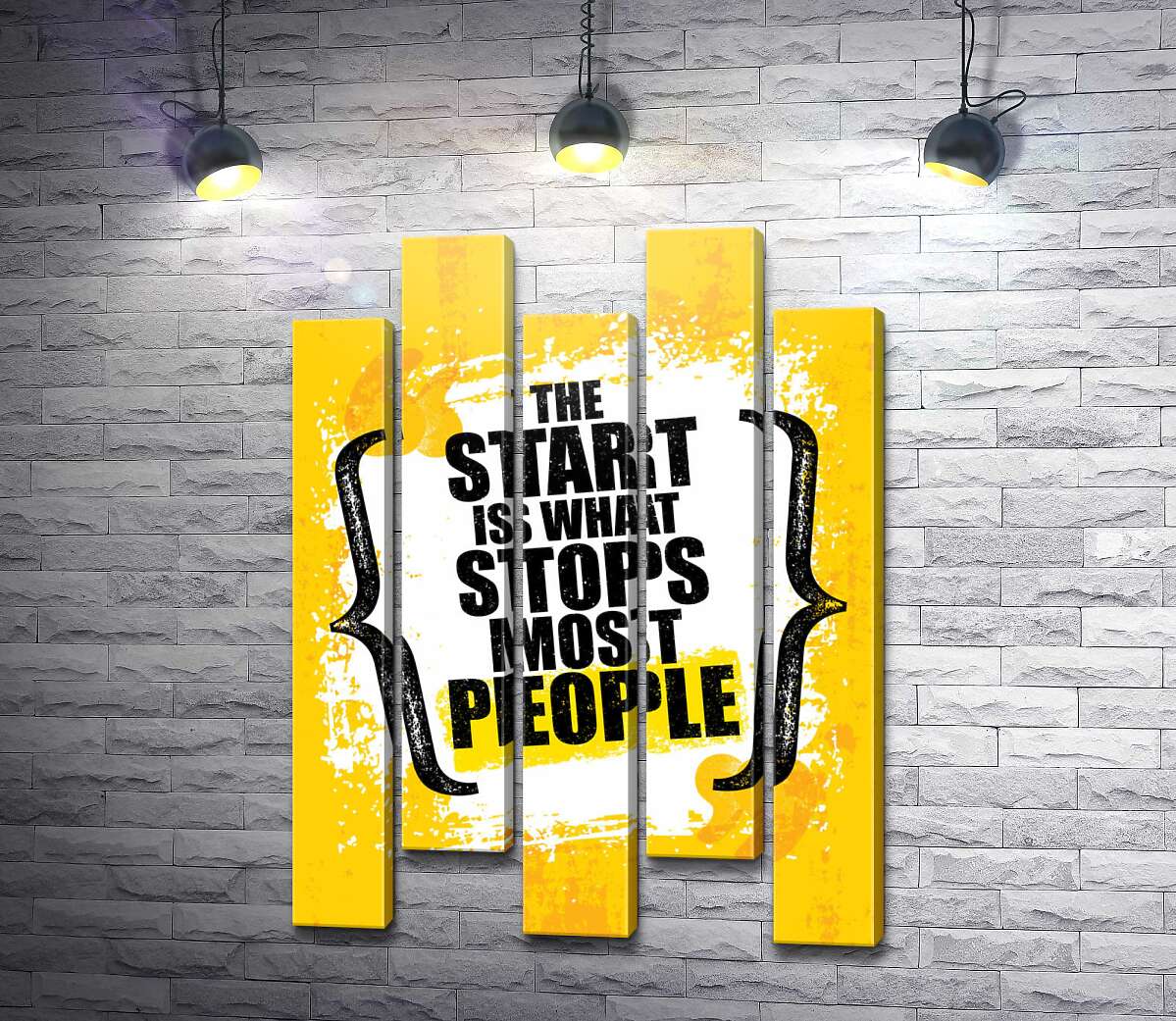 модульная картина Мотивационная фраза: "The Start is What Stops Most People" (Модуль №30)