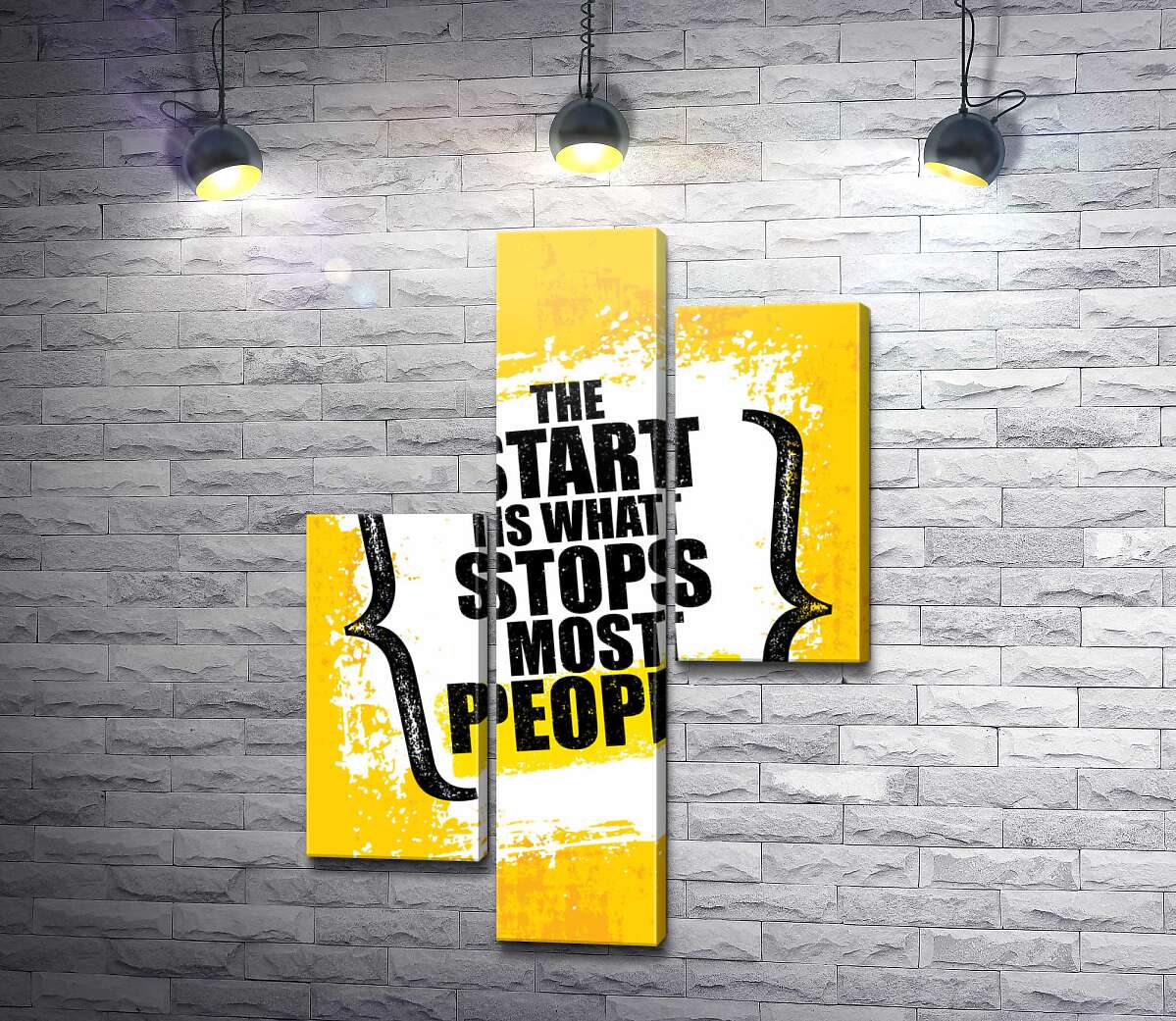 модульна картина Мотиваційна фраза: "the Start is What Stops Most People" (Модуль №12)
