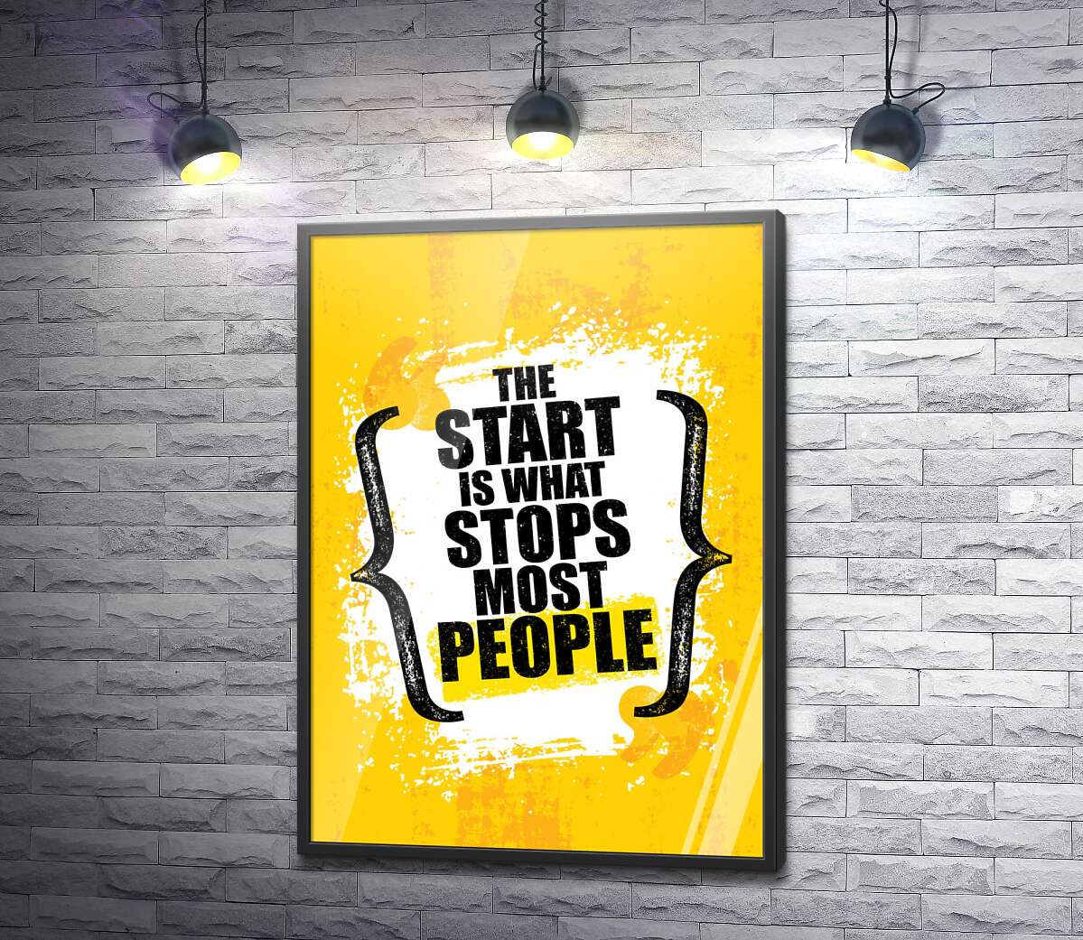 постер Мотиваційна фраза: "the Start is What Stops Most People"