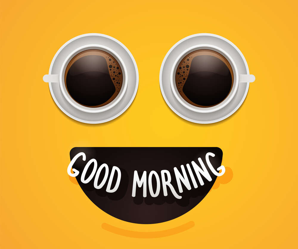 картина-постер Good morning и утренний кофе