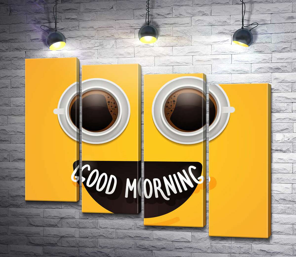 модульная картина Good morning и утренний кофе (Модуль №19)