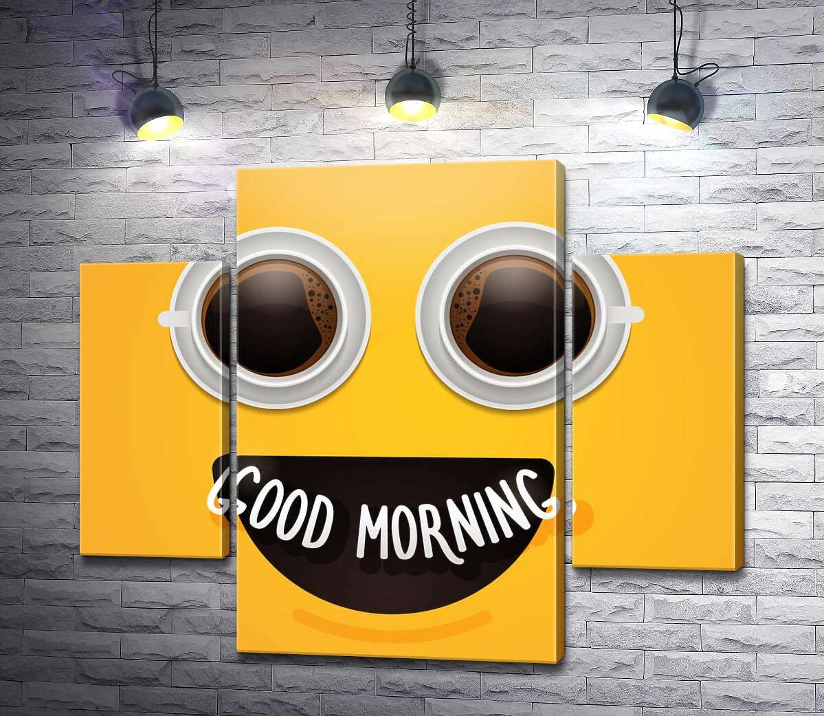модульная картина Good morning и утренний кофе (Модуль №5)