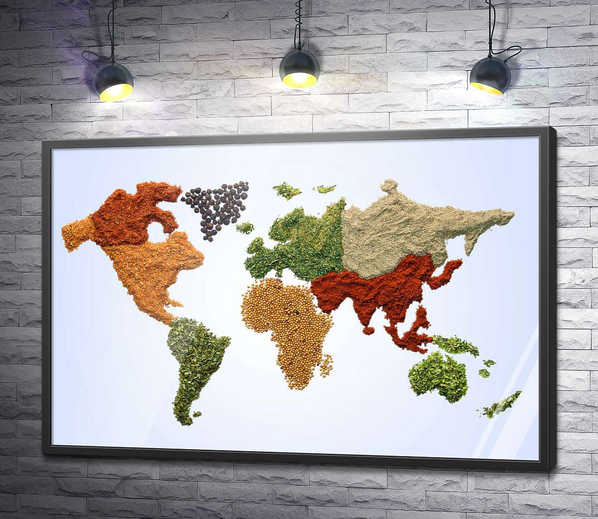 постер Карта світу зі спецій