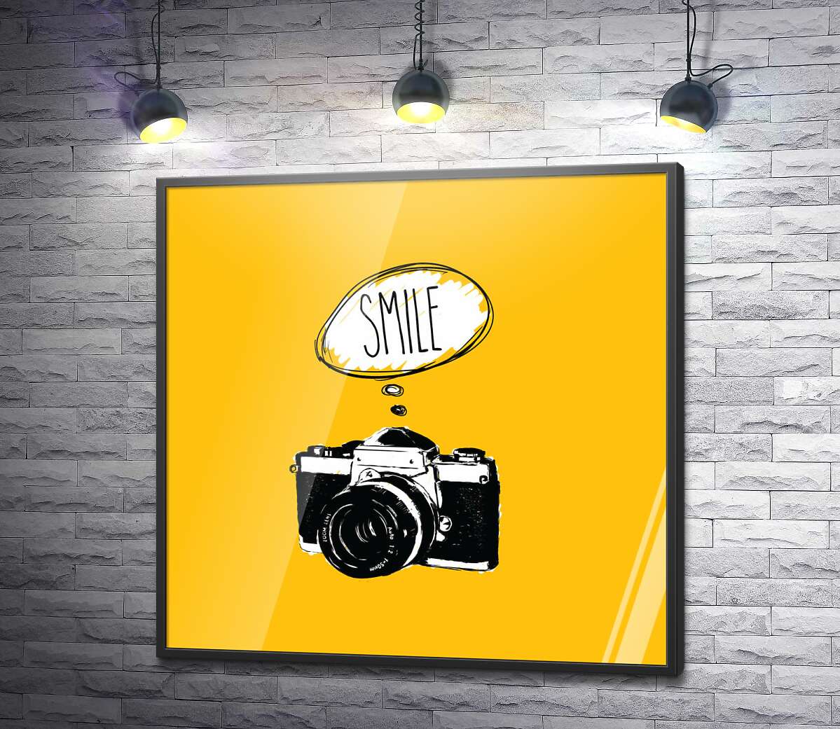 постер Фотокамера і напис:"Smile"