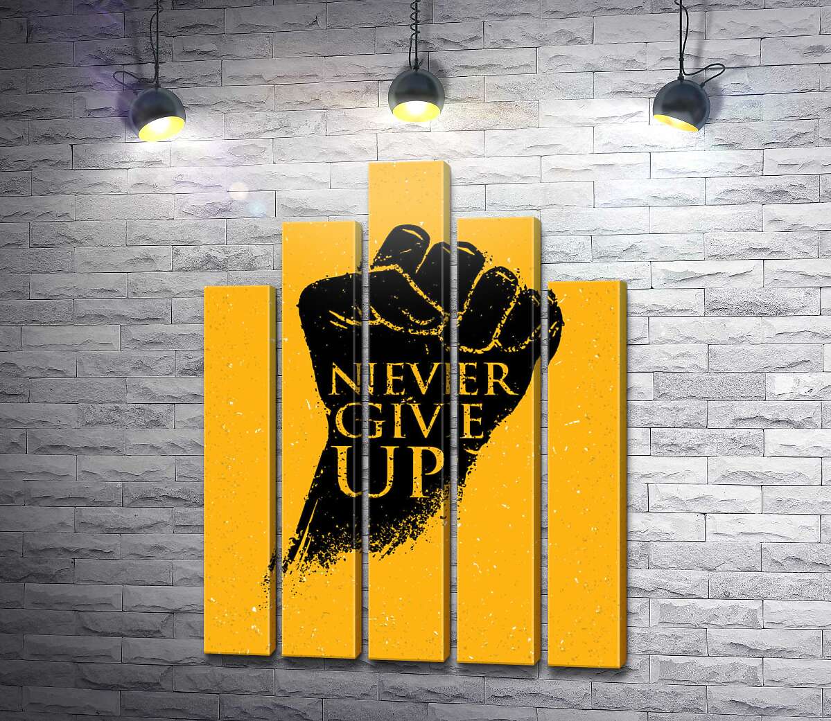 модульна картина Мотиваційний напис:"Never Give Up" (Модуль №29)