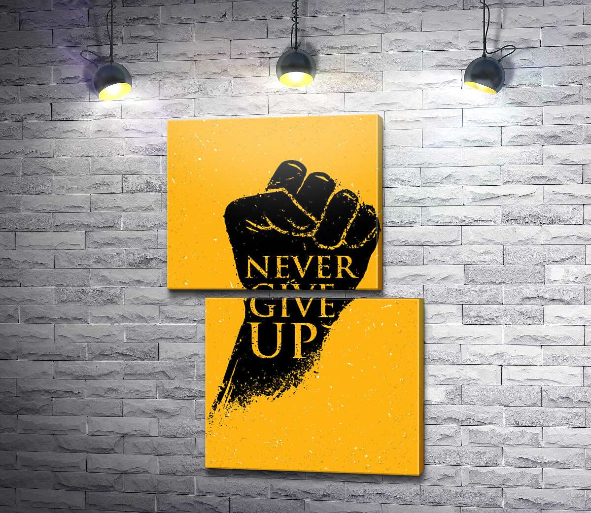 модульна картина Мотиваційний напис:"Never Give Up" (Модуль №8)
