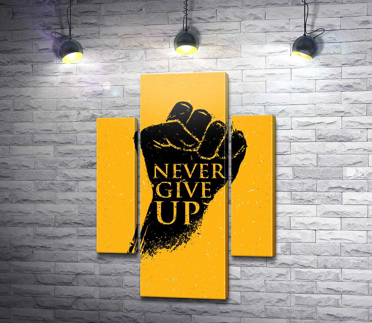 модульная картина Мотивационная надпись: "Never Give Up" (Модуль №5)