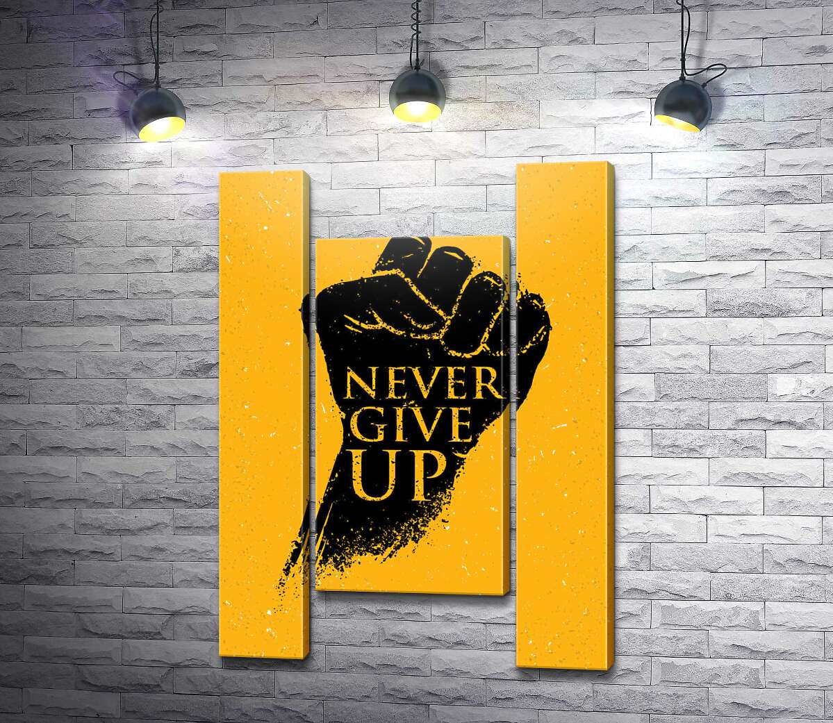 модульная картина Мотивационная надпись: "Never Give Up" (Модуль №11)
