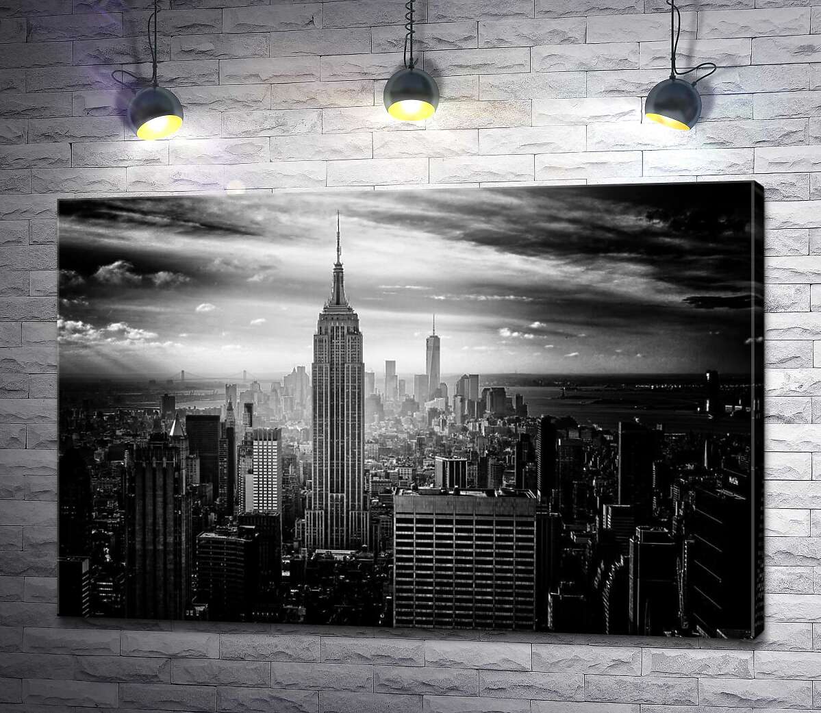 картина Черно-белый пейзаж Нью-Йорка