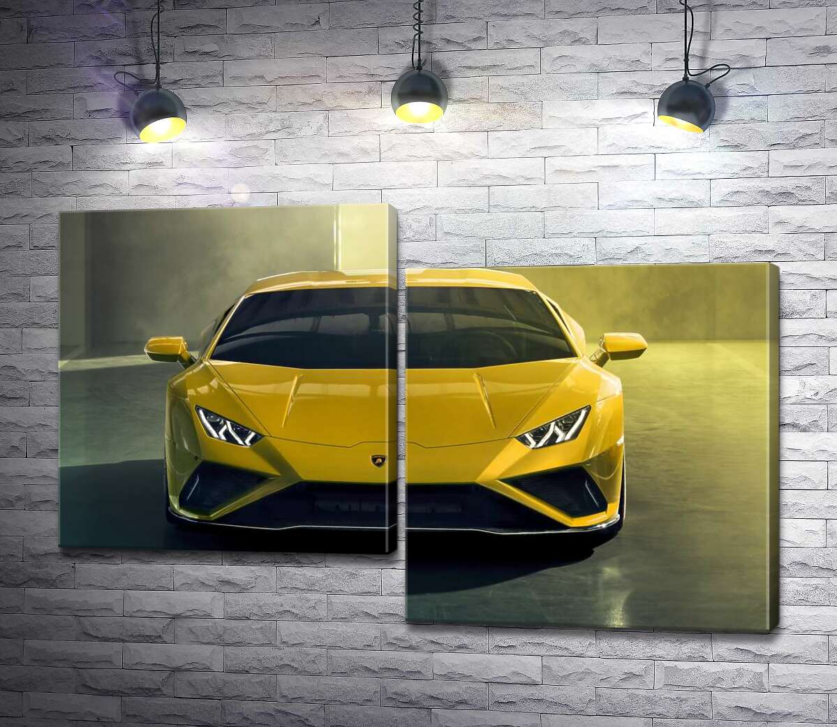 модульна картина Золотий автомобіль Lamborghini Huracan (Модуль №9)