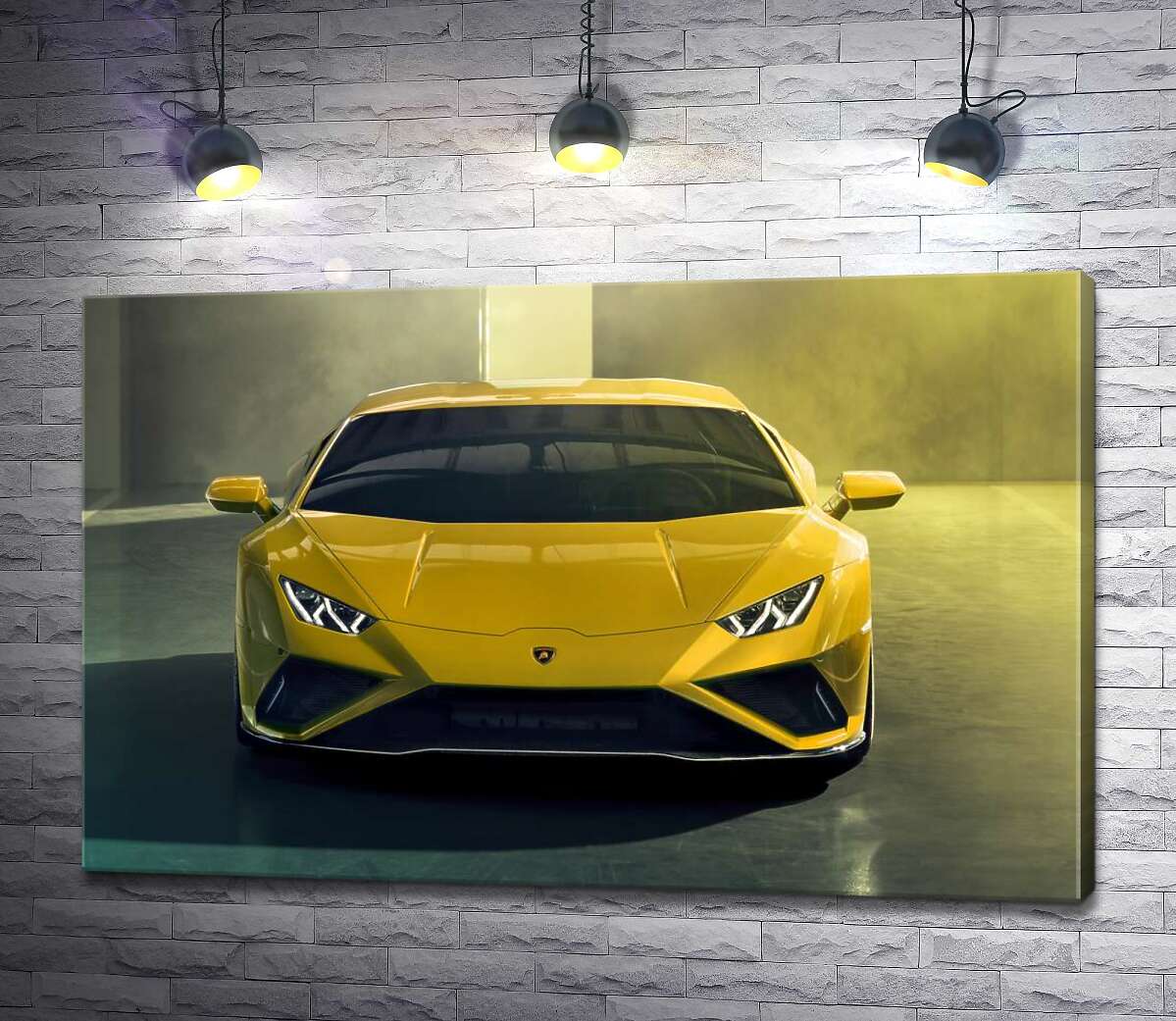 картина Золотой автомобиль Lamborghini Huracan