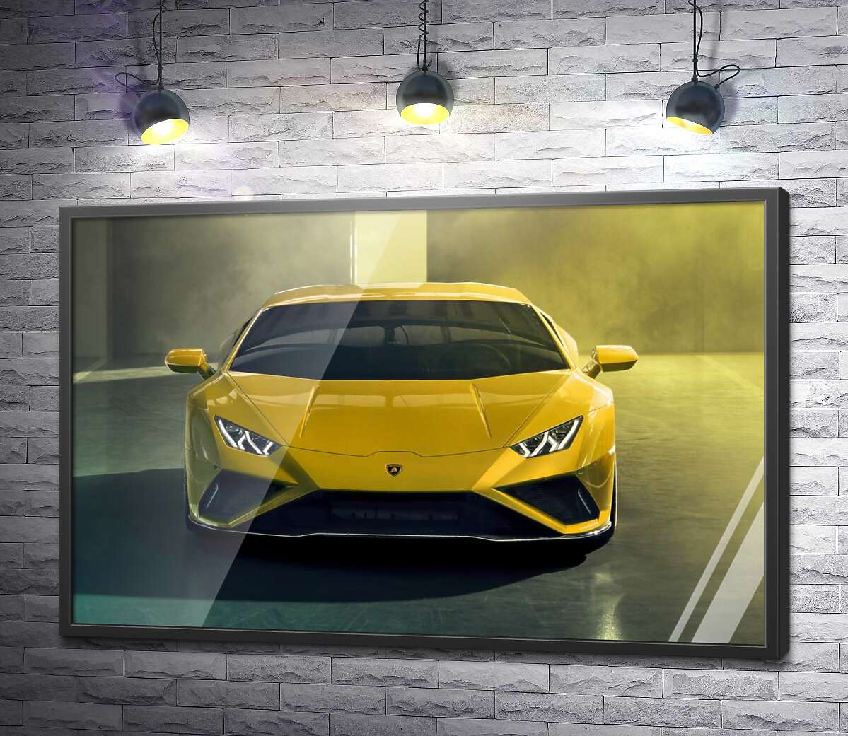 постер Золотий автомобіль Lamborghini Huracan
