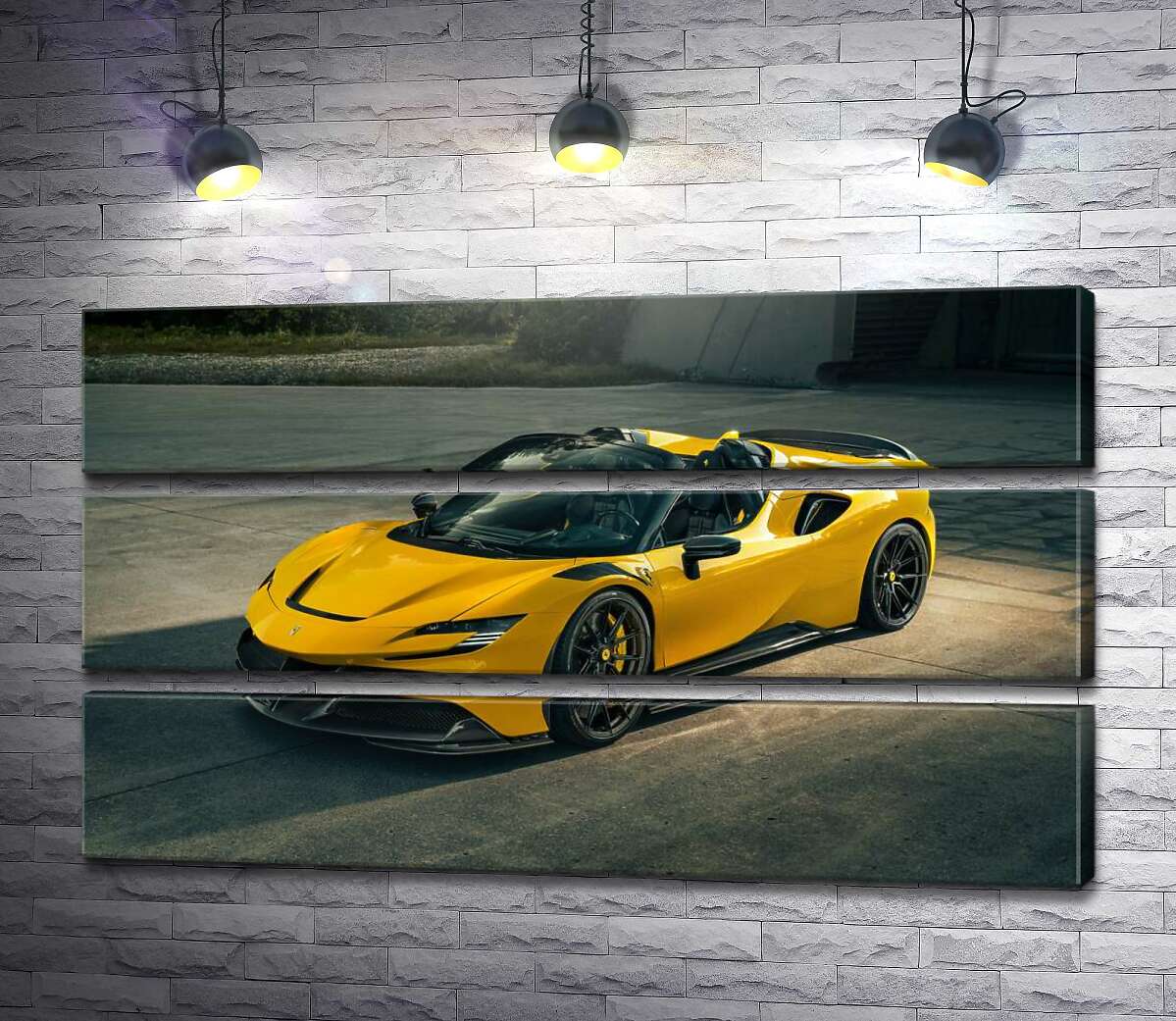 модульна картина Золотий кабріолет Ferrari Sf90 Spider (Модуль №15)
