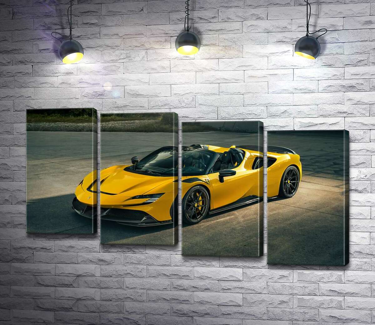 модульна картина Золотий кабріолет Ferrari Sf90 Spider (Модуль №19)