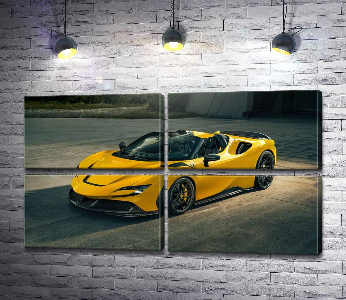 модульная картина Золотой кабриолет Ferrari SF90 Spider (Модуль №25)