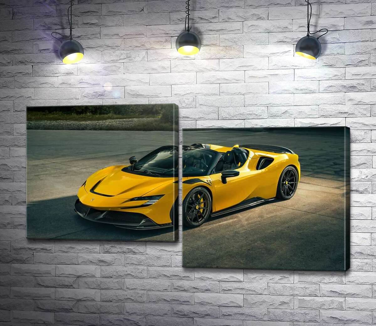 модульная картина Золотой кабриолет Ferrari SF90 Spider (Модуль №9)