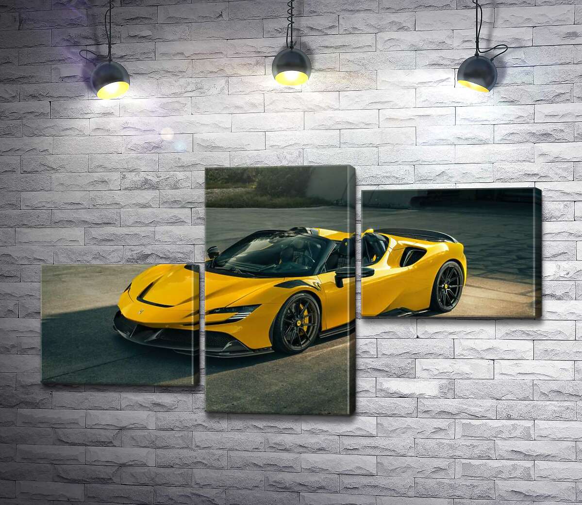 модульна картина Золотий кабріолет Ferrari Sf90 Spider (Модуль №12)