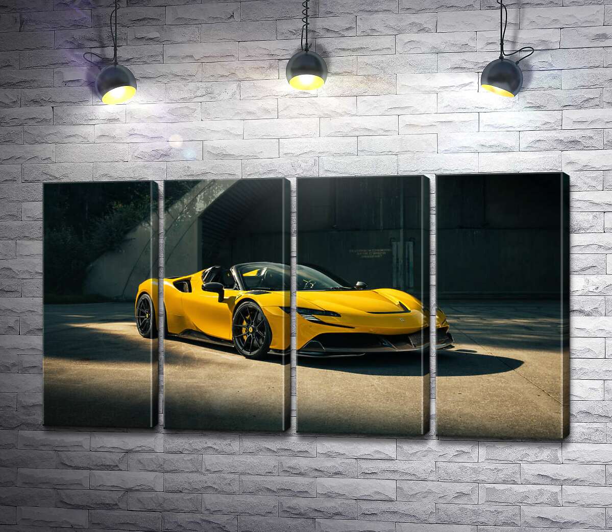 модульна картина Золотий автомобіль Ferrari SF90 Spider (Модуль №24)