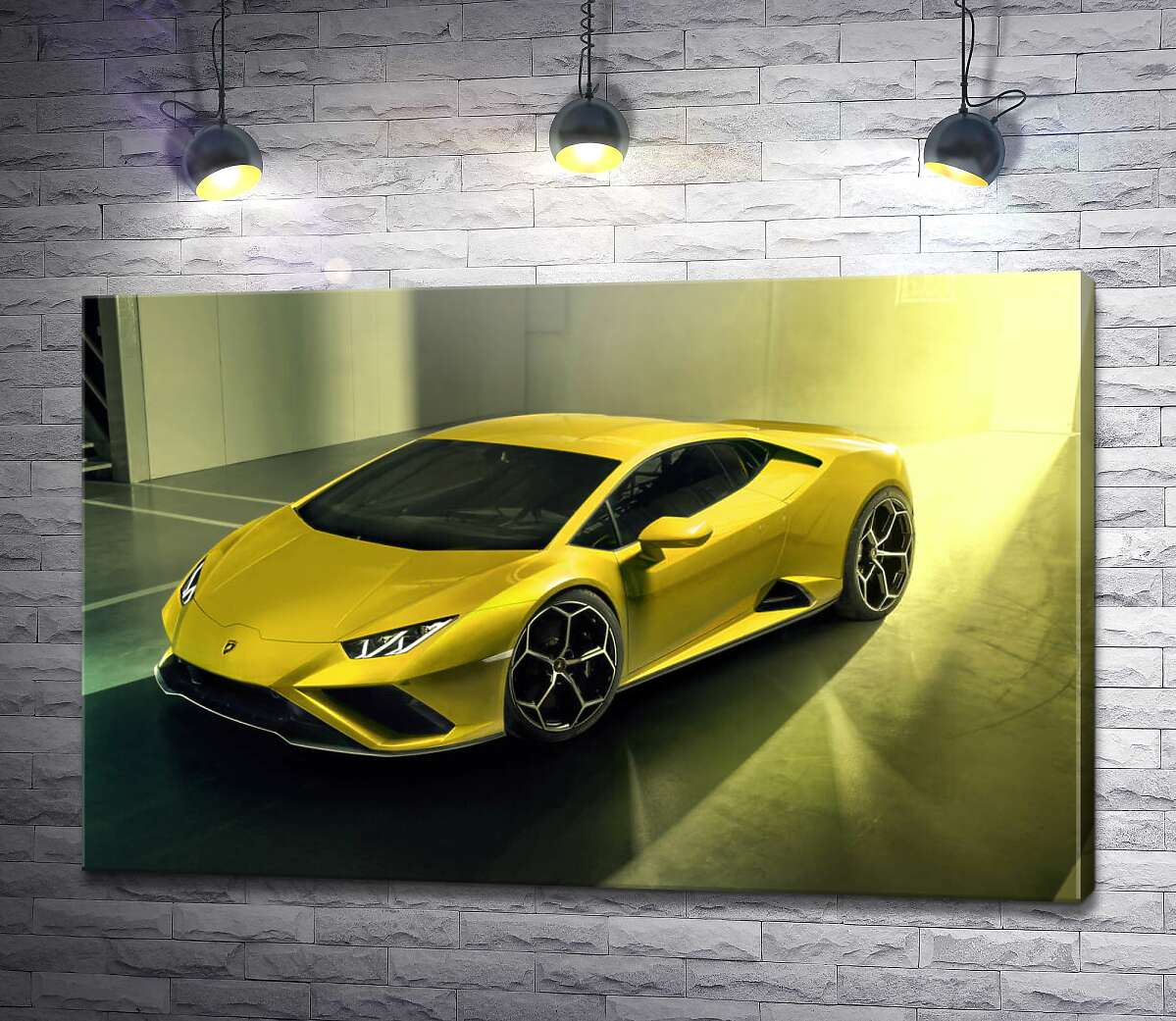 картина Золотий автомобіль Lamborghini Huracan