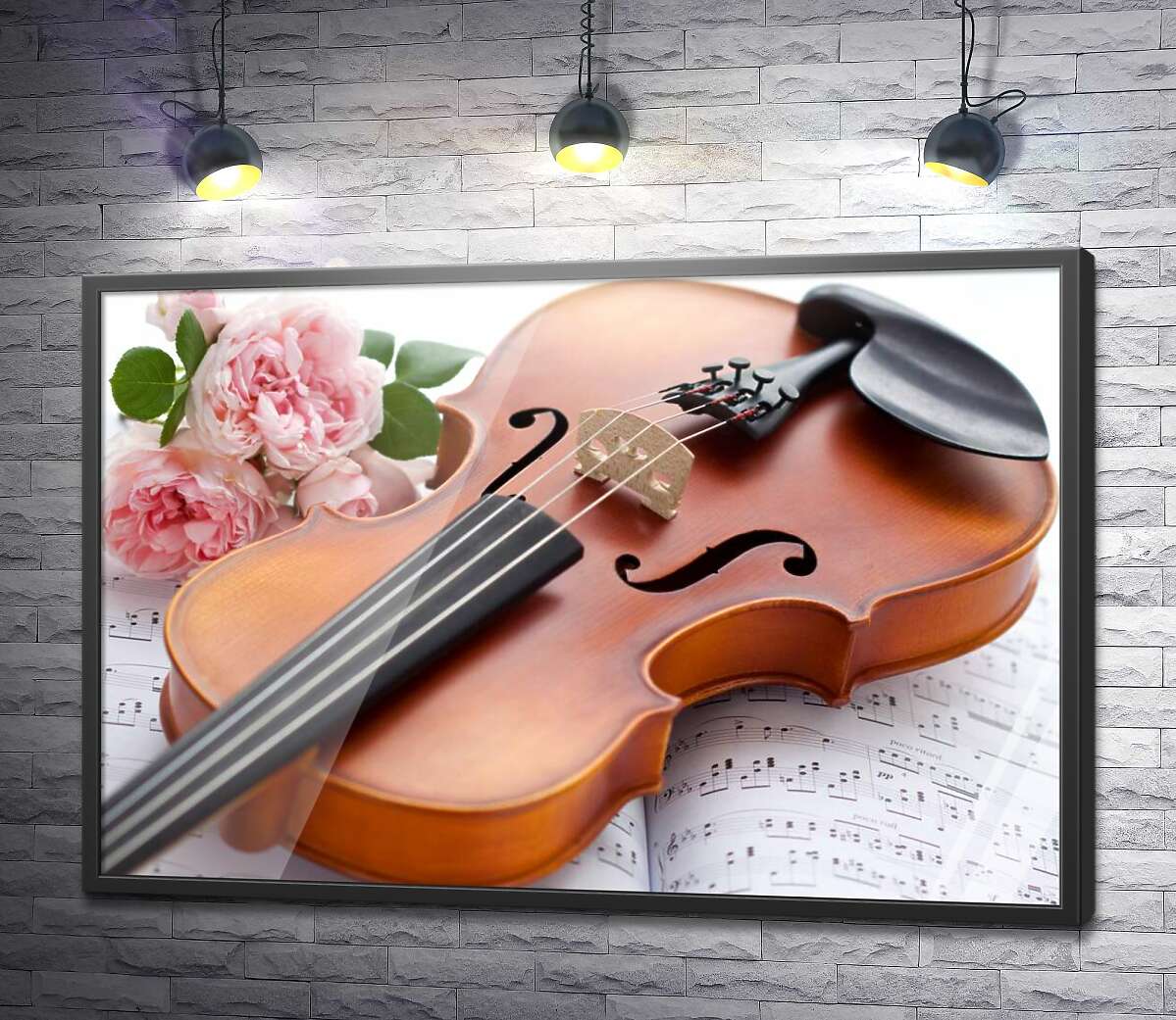 постер Ніжні троянди і витончена скрипка