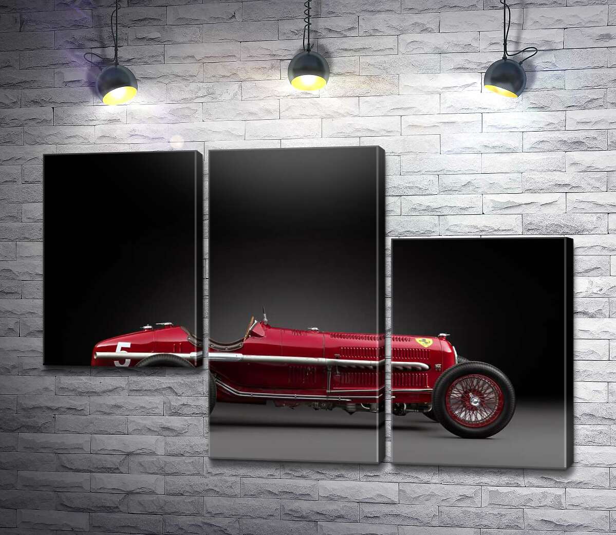 модульная картина Винтажный красный автомобиль Alfa Romeo P3 (Модуль №13)