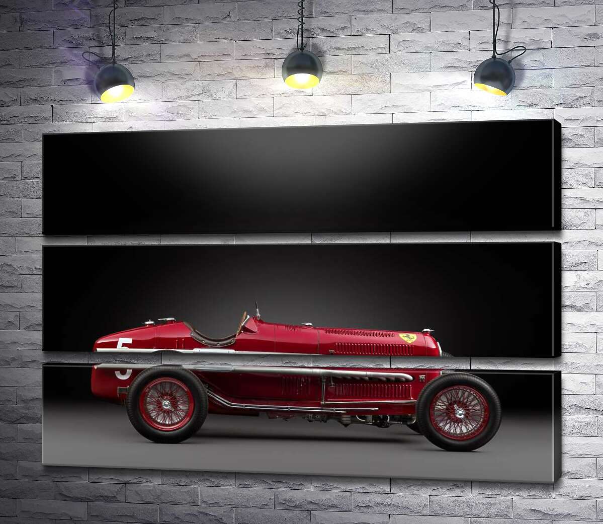 модульна картина Вінтажний червоний автомобіль Alfa Romeo P3 (Модуль №15)